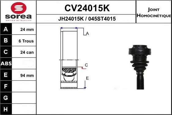 EAI CV24015K - Birləşmə dəsti, ötürücü val furqanavto.az