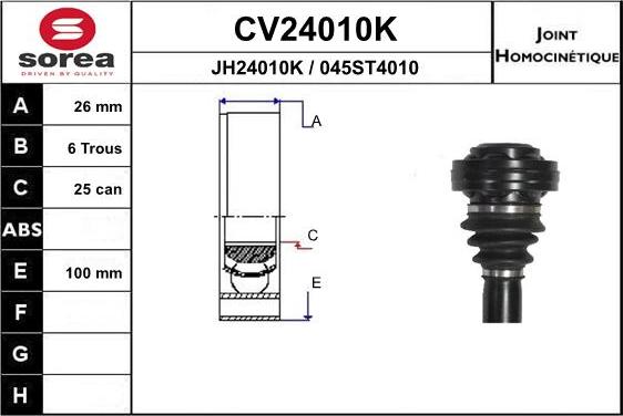 EAI CV24010K - Birləşmə dəsti, ötürücü val furqanavto.az