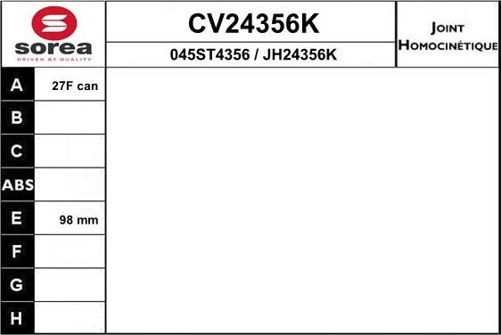 EAI CV24356K - Birləşmə dəsti, ötürücü val furqanavto.az
