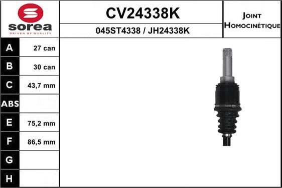 EAI CV24338K - Birləşmə dəsti, ötürücü val furqanavto.az