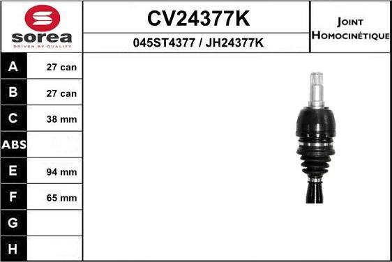 EAI CV24377K - Birləşmə dəsti, ötürücü val furqanavto.az