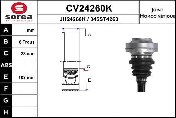 EAI CV24260K - Birləşmə dəsti, ötürücü val furqanavto.az