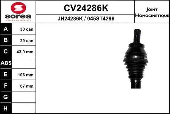 EAI CV24286K - Birləşmə dəsti, ötürücü val furqanavto.az