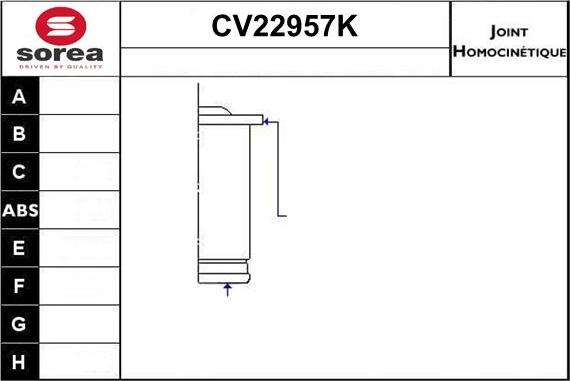 EAI CV22957K - Birləşmə dəsti, ötürücü val furqanavto.az