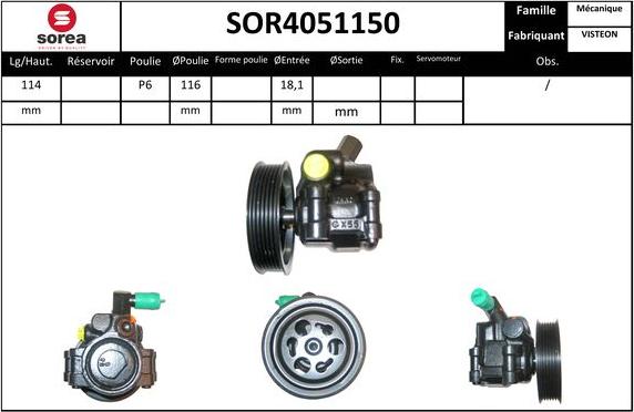 EAI SOR4051150 - Hidravlik nasos, sükan sistemi furqanavto.az