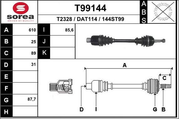 EAI T99144 - Sürücü mili furqanavto.az