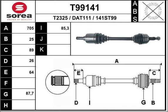 EAI T99141 - Sürücü mili furqanavto.az