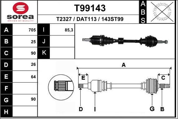 EAI T99143 - Sürücü mili furqanavto.az