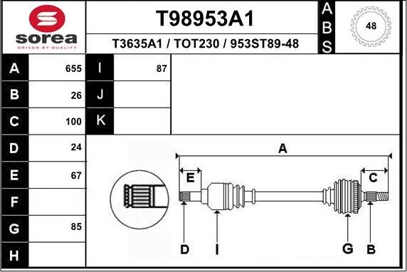 EAI T98953A1 - Sürücü mili furqanavto.az