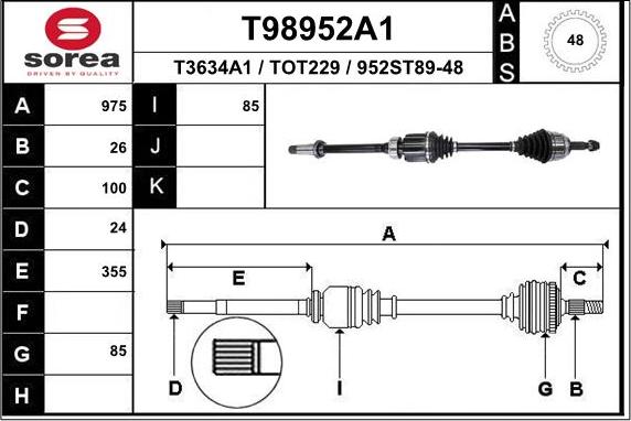 EAI T98952A1 - Sürücü mili furqanavto.az