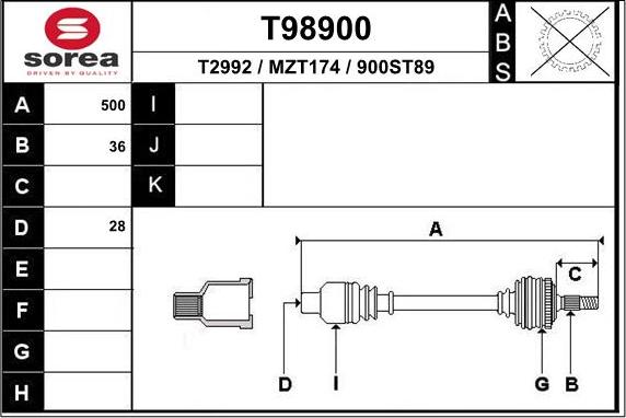 EAI T98900 - Sürücü mili furqanavto.az