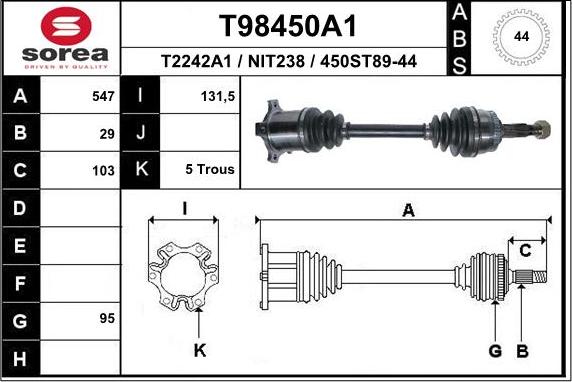 EAI T98450A1 - Sürücü mili furqanavto.az