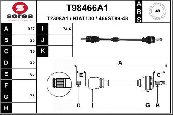 EAI T98466A1 - Sürücü mili furqanavto.az