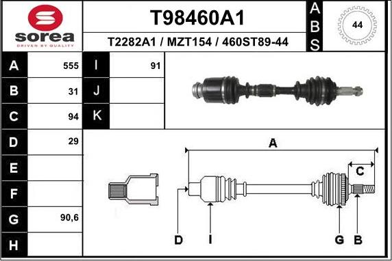 EAI T98460A1 - Sürücü mili furqanavto.az