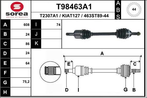 EAI T98463A1 - Sürücü mili furqanavto.az