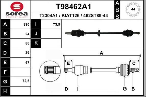 EAI T98462A1 - Sürücü mili furqanavto.az