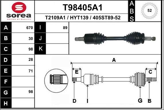 EAI T98405A1 - Sürücü mili furqanavto.az