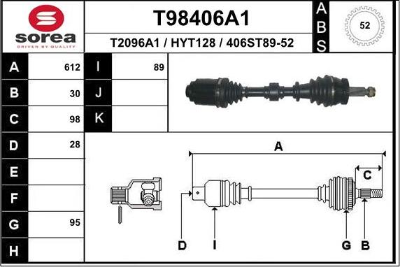 EAI T98406A1 - Sürücü mili furqanavto.az