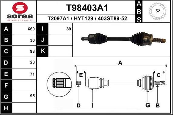 EAI T98403A1 - Sürücü mili furqanavto.az