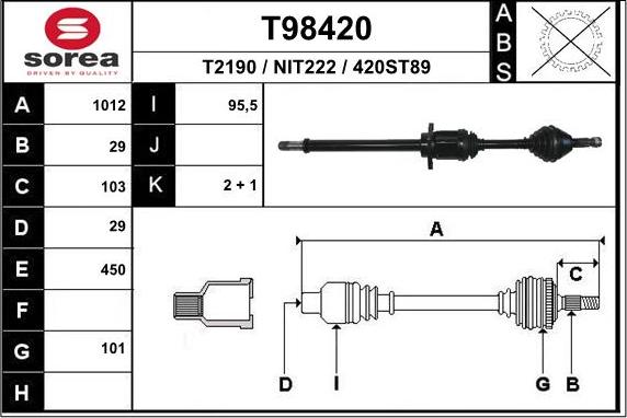 EAI T98420 - Sürücü mili furqanavto.az