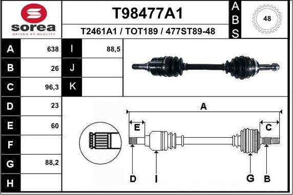 EAI T98477A1 - Sürücü mili furqanavto.az