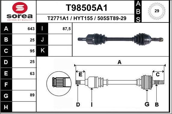 EAI T98505A1 - Sürücü mili furqanavto.az