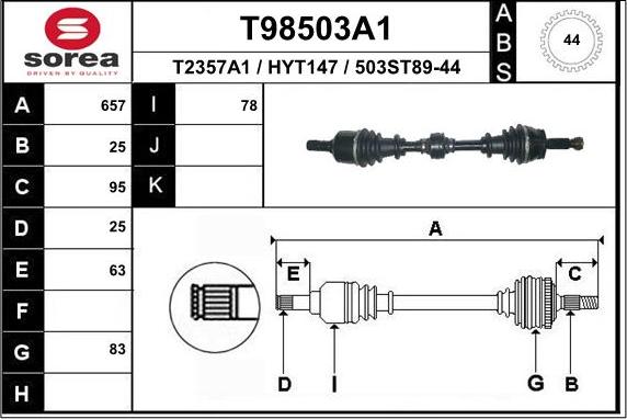 EAI T98503A1 - Sürücü mili furqanavto.az