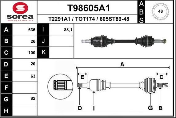 EAI T98605A1 - Sürücü mili furqanavto.az