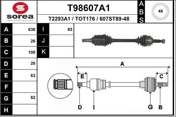 EAI T98607A1 - Sürücü mili furqanavto.az