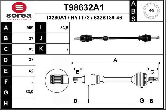 EAI T98632A1 - Sürücü mili furqanavto.az