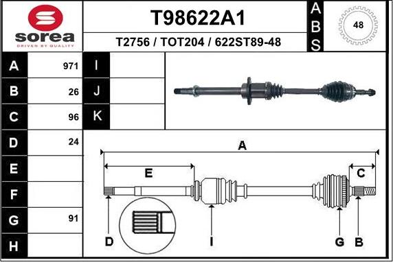 EAI T98622A1 - Sürücü mili furqanavto.az