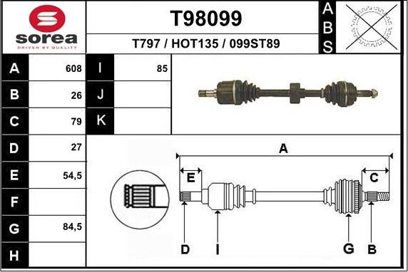 EAI T98099 - Sürücü mili furqanavto.az