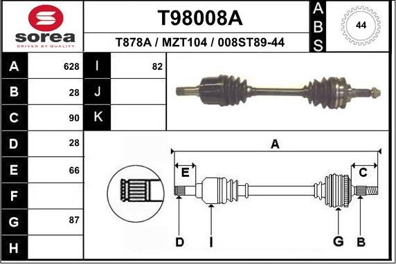 EAI T98008A - Sürücü mili furqanavto.az