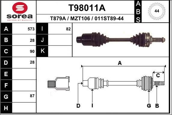 EAI T98011A - Sürücü mili furqanavto.az