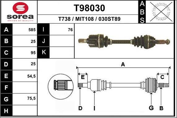 EAI T98030 - Sürücü mili furqanavto.az