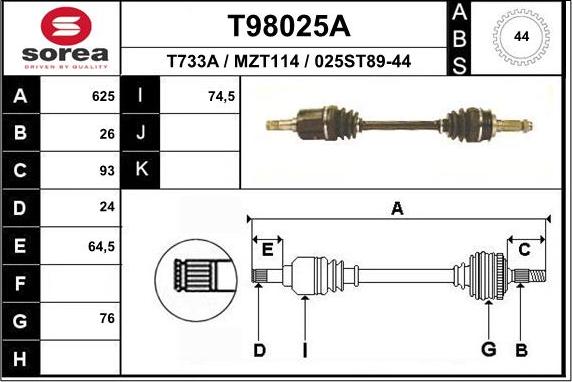 EAI T98025A - Sürücü mili furqanavto.az