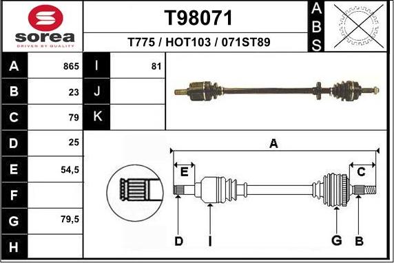 EAI T98071 - Sürücü mili furqanavto.az