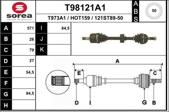 EAI T98121A1 - Sürücü mili furqanavto.az