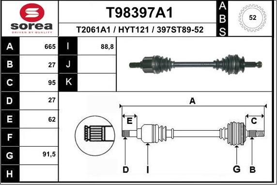 EAI T98397A1 - Sürücü mili furqanavto.az