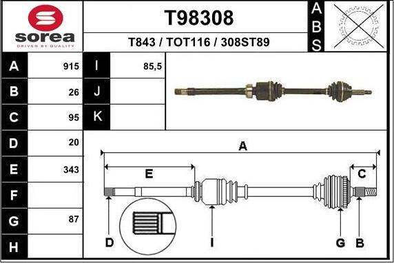 EAI T98308 - Sürücü mili furqanavto.az