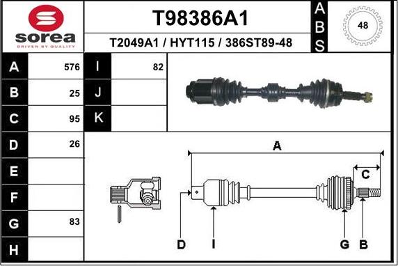 EAI T98386A1 - Sürücü mili furqanavto.az