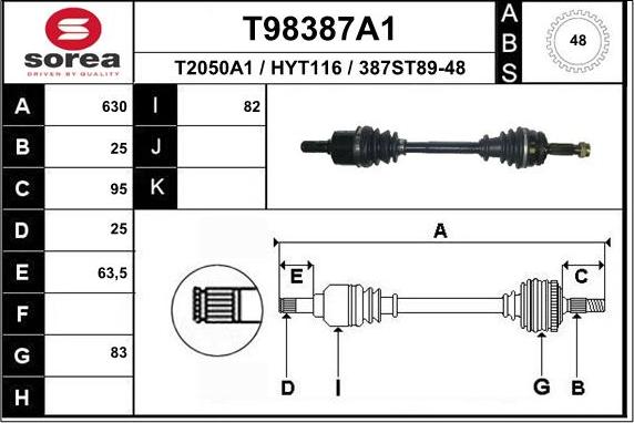 EAI T98387A1 - Sürücü mili furqanavto.az