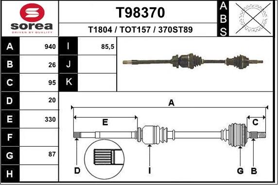 EAI T98370 - Sürücü mili furqanavto.az