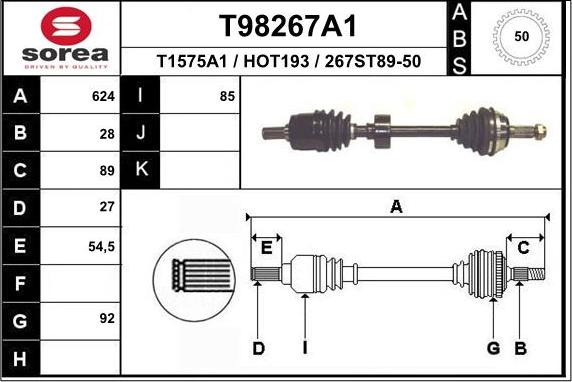 EAI T98267A1 - Sürücü mili furqanavto.az