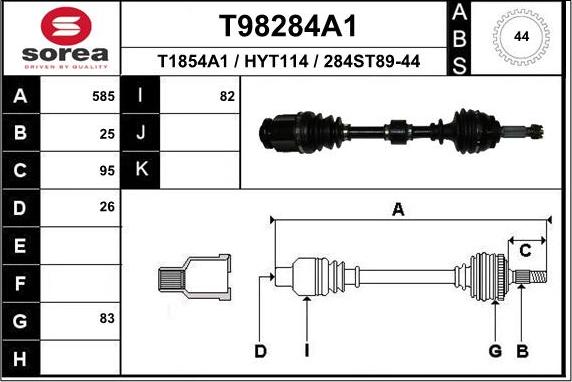 EAI T98284A1 - Sürücü mili furqanavto.az