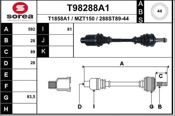 EAI T98288A1 - Sürücü mili furqanavto.az