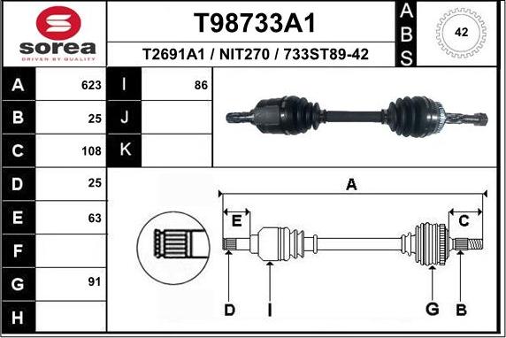 EAI T98733A1 - Sürücü mili furqanavto.az