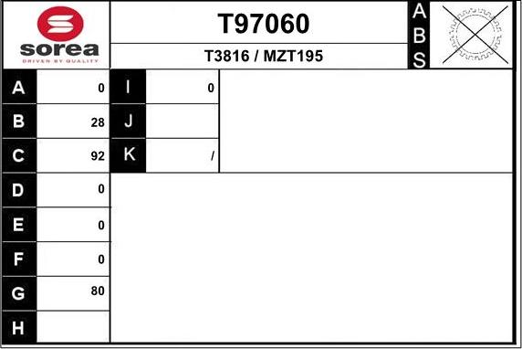 EAI T97060 - Sürücü mili furqanavto.az