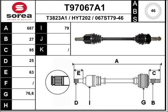 EAI T97067A1 - Sürücü mili furqanavto.az