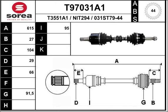 EAI T97031A1 - Sürücü mili furqanavto.az